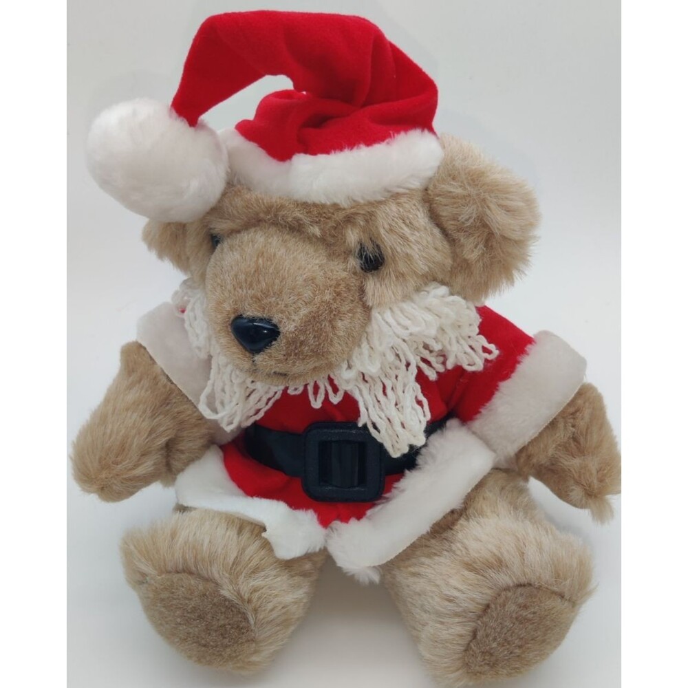 Vintage 12"Santa Teddy Bear Plush 1985 Graphics International Christmas Stuffed